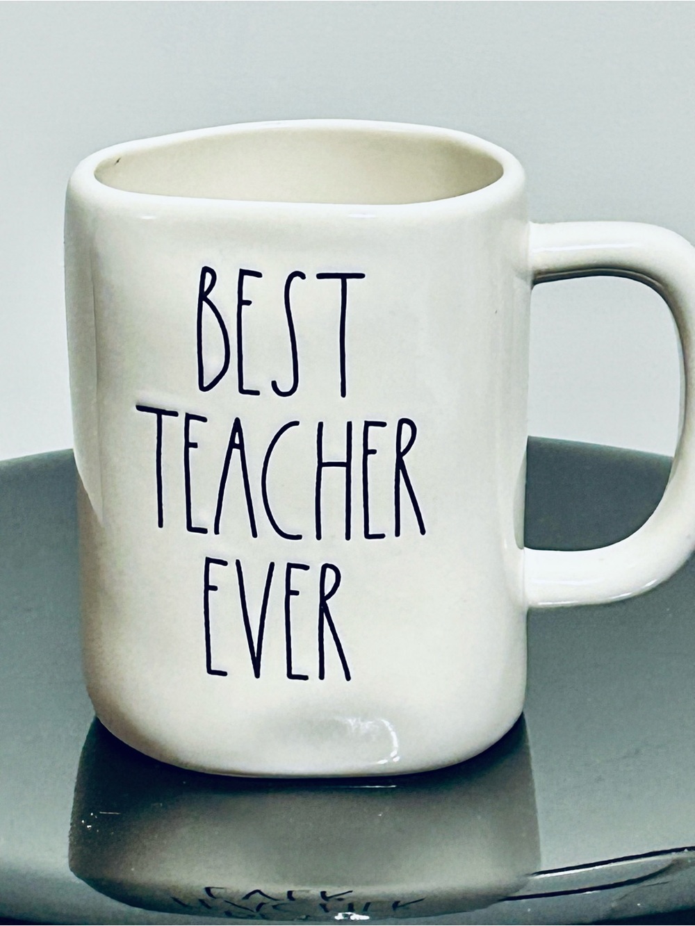 Rae Dunn White 'Best Teacher Ever' Ceramic Mug